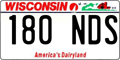 WI license plate 180NDS