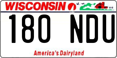 WI license plate 180NDU