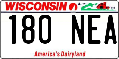 WI license plate 180NEA