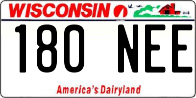 WI license plate 180NEE