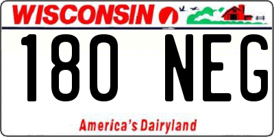 WI license plate 180NEG