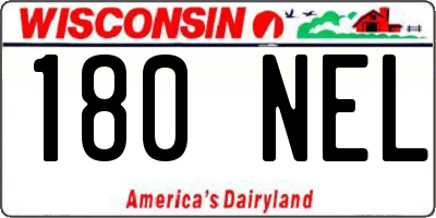 WI license plate 180NEL
