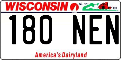 WI license plate 180NEN