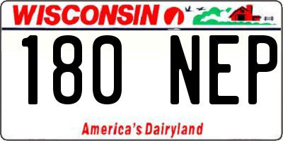WI license plate 180NEP