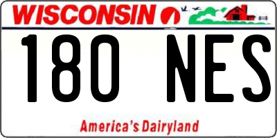 WI license plate 180NES