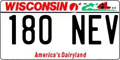 WI license plate 180NEV