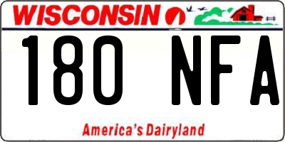WI license plate 180NFA