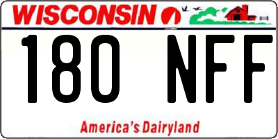 WI license plate 180NFF