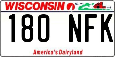 WI license plate 180NFK