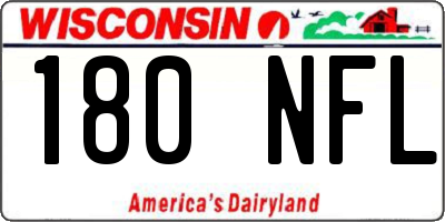 WI license plate 180NFL