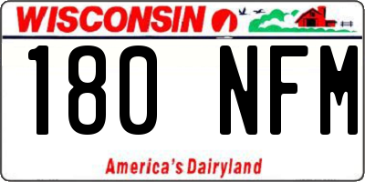 WI license plate 180NFM