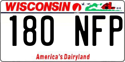 WI license plate 180NFP