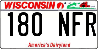 WI license plate 180NFR