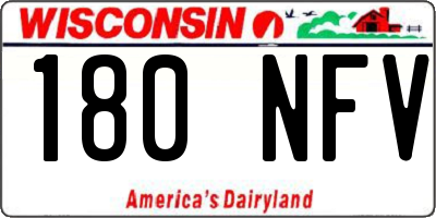 WI license plate 180NFV
