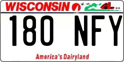 WI license plate 180NFY