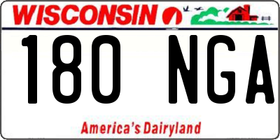 WI license plate 180NGA