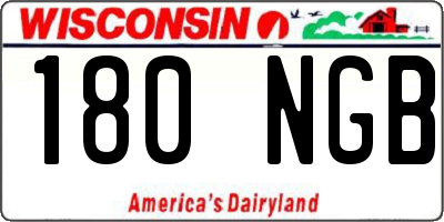 WI license plate 180NGB