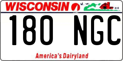 WI license plate 180NGC