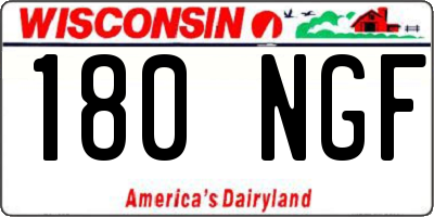 WI license plate 180NGF