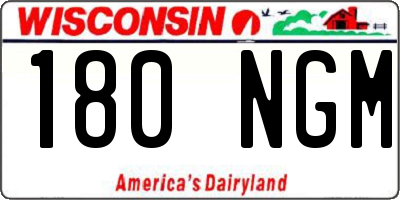 WI license plate 180NGM