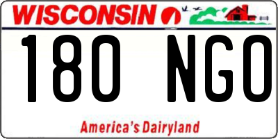WI license plate 180NGO