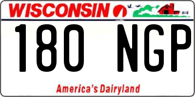 WI license plate 180NGP