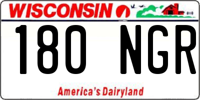 WI license plate 180NGR