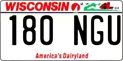 WI license plate 180NGU