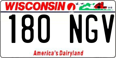 WI license plate 180NGV