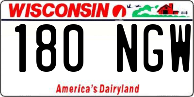 WI license plate 180NGW