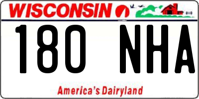 WI license plate 180NHA