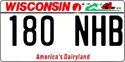 WI license plate 180NHB