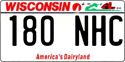 WI license plate 180NHC