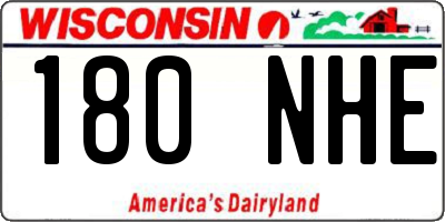 WI license plate 180NHE