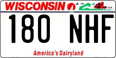 WI license plate 180NHF