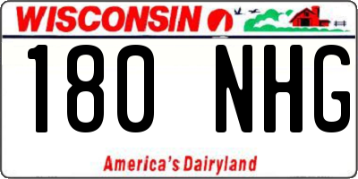 WI license plate 180NHG