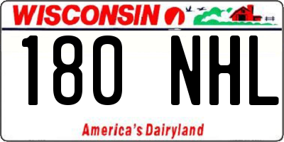 WI license plate 180NHL