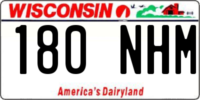 WI license plate 180NHM