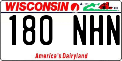 WI license plate 180NHN