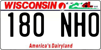 WI license plate 180NHO