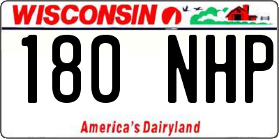 WI license plate 180NHP