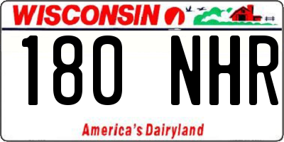 WI license plate 180NHR