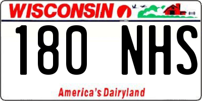 WI license plate 180NHS