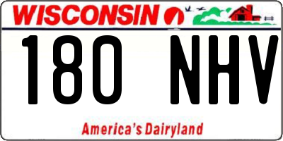 WI license plate 180NHV