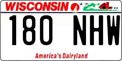 WI license plate 180NHW