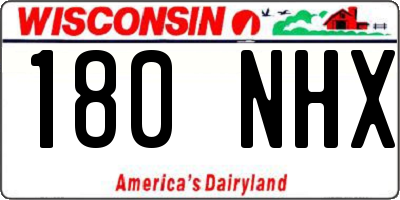 WI license plate 180NHX