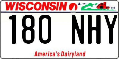 WI license plate 180NHY