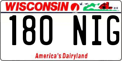 WI license plate 180NIG
