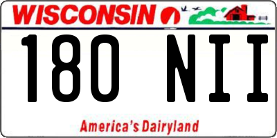 WI license plate 180NII