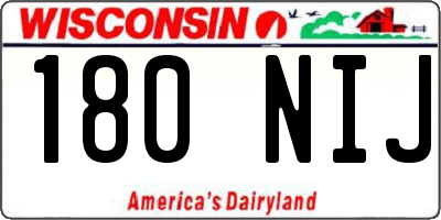 WI license plate 180NIJ